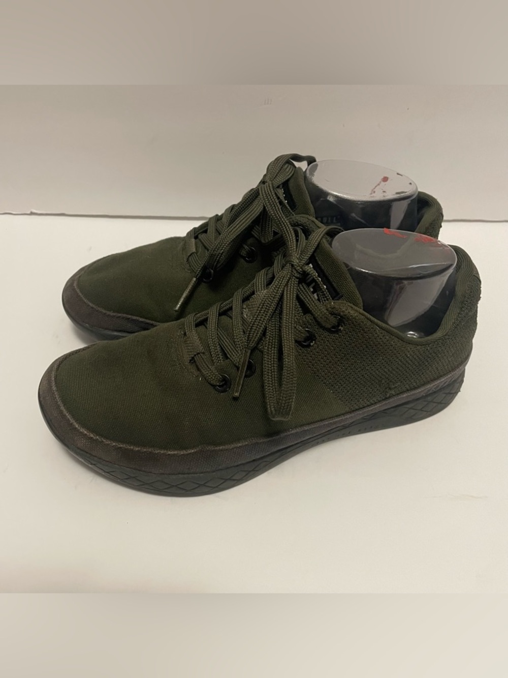 Women's Olive Green Lace-Up Casual Sneakers